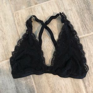 A black lace bralet